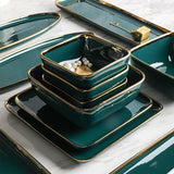 Tableware Green Ceramic Dinner Set