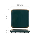 Tableware Green Ceramic Dinner Set