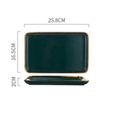 Tableware Green Ceramic Dinner Set