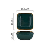 Tableware Green Ceramic Dinner Set