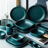 High Fashion Retro Green Nordic Ceramic Tableware Set
