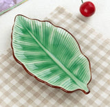 Banana leaf shape leaf dish ceramic