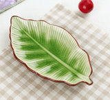 Banana leaf shape leaf dish ceramic