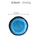 Japanese Style Pigmented Irregular Dish Ceramic Plates