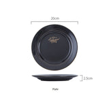 High Fashion Tableware Set Black Gold Modern Ceramic