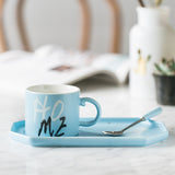 Italian espresso ceramic cup and saucer set