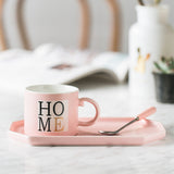 Italian espresso ceramic cup and saucer set