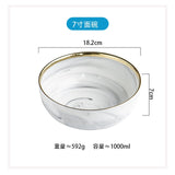 1pc Glod Marble Ceramic Dinner Dish Plate
