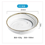 1pc Glod Marble Ceramic Dinner Dish Plate