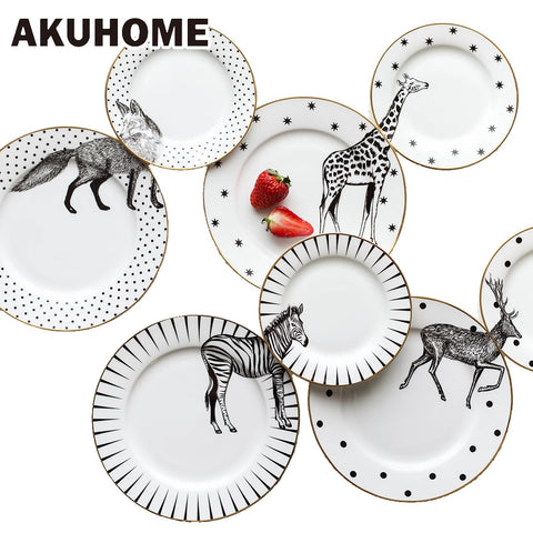 2 Pcs 6&8 Inch Animal Combined Plates