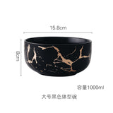European White Black Golden Ceramic
