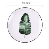 Round Green Plants Porcelain Dinner Plate