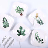 5 Style Green Plants Porcelain Dinner Plate