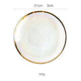 Dazzle color painted gold glass bowl dish