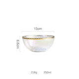 Dazzle color painted gold glass bowl dish