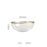 Dazzle color painted gold glass bowl dish
