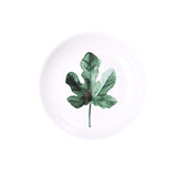 Round Green Plant Porcelain Dinner Plate Set