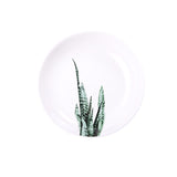 Round Green Plant Porcelain Dinner Plate Set