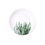 Round Green Plant Porcelain Dinner Plate Set