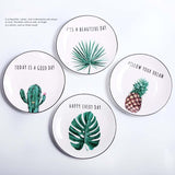 8 inch Round Green Plants Porcelain Dinner Plate