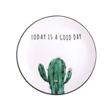 8 inch Round Green Plants Porcelain Dinner Plate