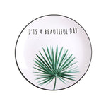 8 inch Round Green Plants Porcelain Dinner Plate