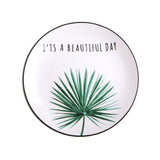 8 inch Round Green Plants Porcelain Dinner Plate