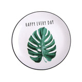 8 inch Round Green Plants Porcelain Dinner Plate