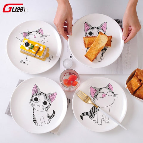 Cartoon Cat Ceramic Plate