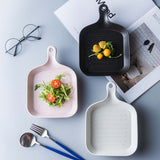 Ceramic Handle Dish Plate frying pan shape plate